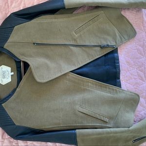 Zara Leather/Olive Green Jacket
